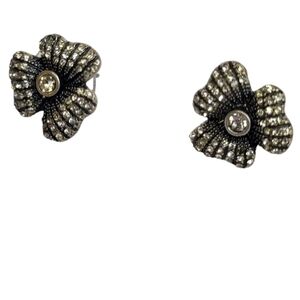 Ann Taylor LOFT Pave & Graphite Floral Earrings